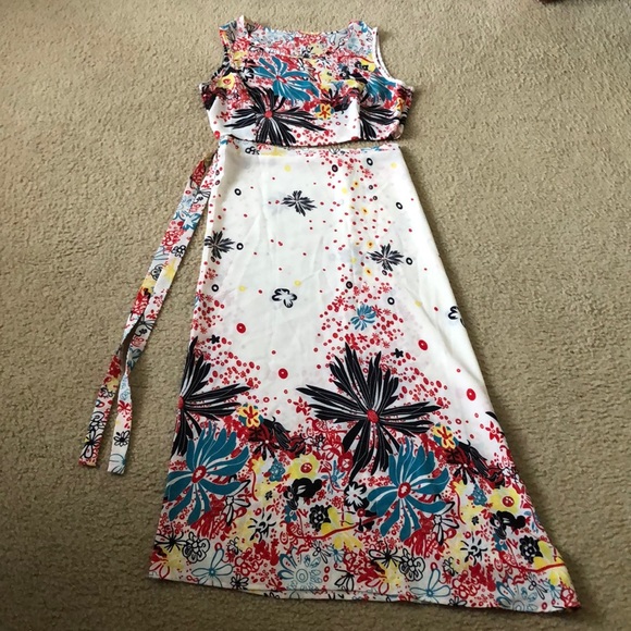 Colorful Maxi Skirt & Crop Top Set - Picture 1 of 11